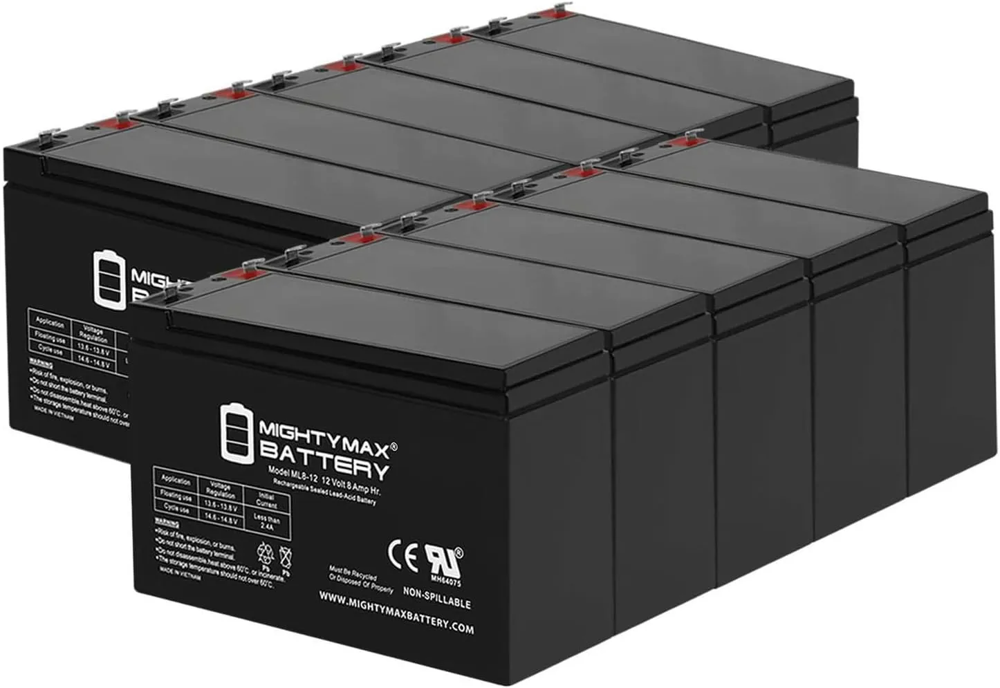 Mighty Max Battery 12V 8Ah SLA Battery for Aqua-Vu AV715C 7" Underwater Camera - 10 Pack