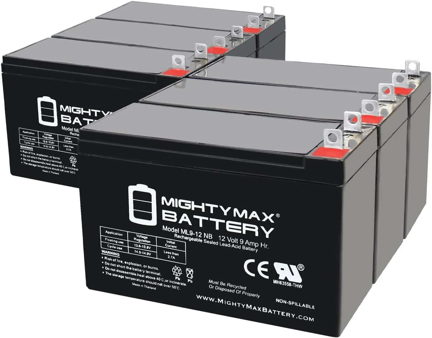 Mighty Max Battery 12V 9AH Battery Replaces Xantrex Powerpack Emergency 400 Jumpstarter - 8 Pack