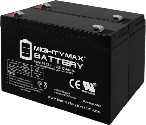 Mighty Max Battery 6V 12AH F2 Battery Replacement for Teledyne 118-0013 - 2 Pack