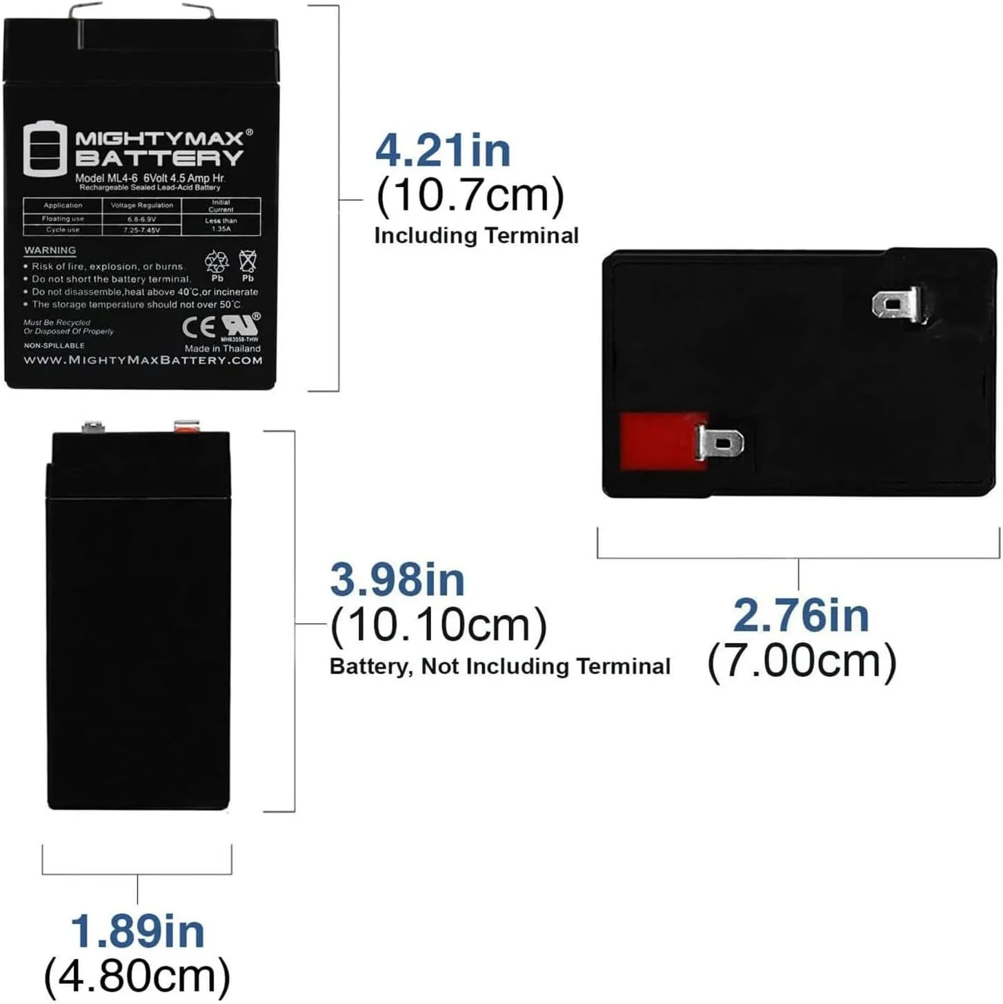 Mighty Max Battery 6v 4000 mAh UPS Battery for Eagle Picher CF6V4.5-2 Pack