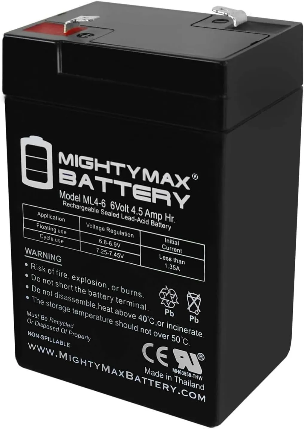 Mighty Max Battery 6V 4.5AH SLA Replacement Battery Compatible with SigmasTek Eagle Picher CF-6V4.5
