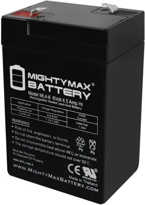 Mighty Max Battery 6V 4.5AH SLA Replacement Battery Compatible with SigmasTek Eagle Picher CF-6V4.5