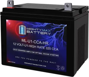 Mighty Max Battery ML-U1-CCAHR 12V 320CCA Battery for Power King 1212 300CCA Lawn Mower