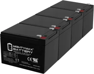Mighty Max Battery ML12-12 - 12V F2 12AH SLA Battery for Hoveround Activa Wheelchair - 4 Pack