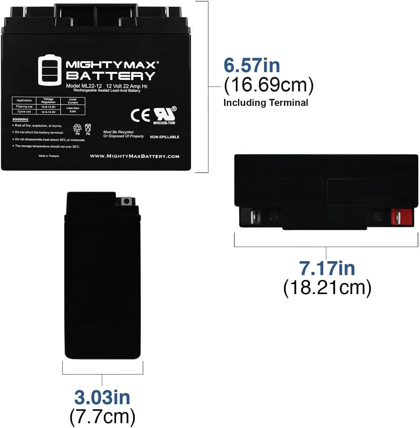 Mighty Max Battery ML22-12 - 12V 22AH Schumacher DSR ProSeries PSJ-2212 Jump Starter Booster Battery