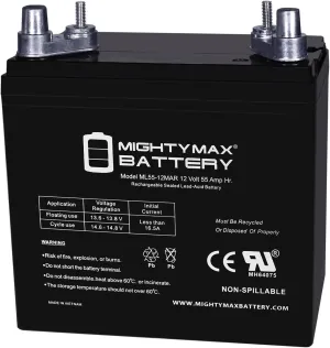 Mighty Max Battery ML55-12MAR 12V 55AH Replacement Battery Compatible with MotorGuide VariMax Trolling Motors