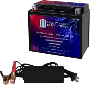 Mighty Max Battery YTX12-BS Replacement Battery for Antigravity ATX12-HD-RS   12V 2Amp Charger