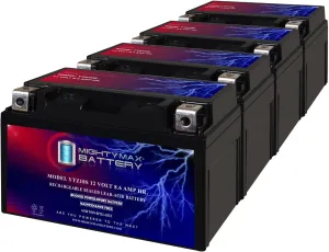 Mighty Max Battery YTZ10S 12V 8.6AH Replacement Battery compatible with Antigravity YTZ10S - 4 Pack
