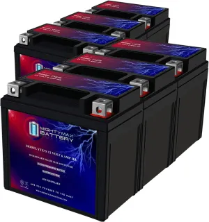 Mighty Max Battery YTZ7S 12V 6AH Replacement Battery compatible with Moose Racing YTZ7S - 6 Pack
