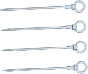 Mikikit 4Pcs Strong Ground Pegs for Secure Anchoring for Camping Tents and Tarps Grassy Fields Beaches