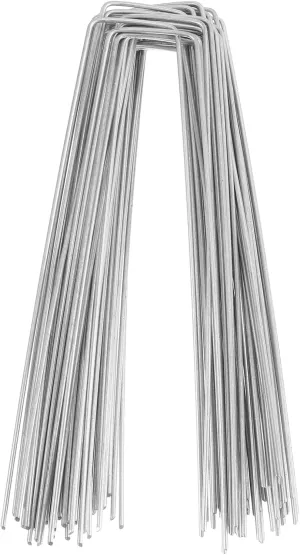 Milisten 100pcs U-Shaped Fixing Nails for Gardening Lawn Pegs for Tents Canopies and Landscaping Heavy-Duty Ground Stakes with Smooth Impact Head