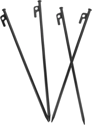 Milisten 4pcs Heavy Duty Tent Stakes Metal Camping Pegs for Outdoor Use for Securing Tents Tarps and Ground Anchors Easy-Drive Tip for Hard Ground
