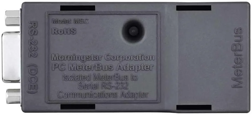 Morningstar PC MeterBus Adapter (MSC) - Converts Controller or Inverter RJ-11 Port to a RS-232 Connector for Connection to PC or Other Device - Enables Data Monitoring, Logging, Custom Settings
