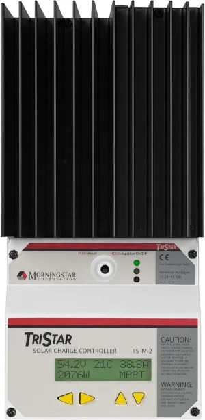 Morningstar Tristar 60A MPPT Solar Charge Controller (TS-MPPT-60M) - Solar Panel Regulator w/ Meter for 12/24/36/48V LA/Li Batteries, 99% Efficiency, FCC Comp. Data/Comms, 5 Yr. WTY, Designed in USA