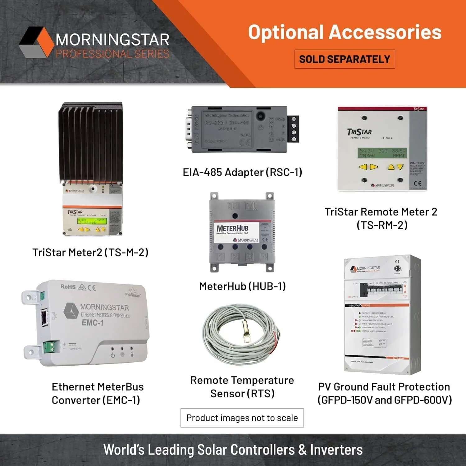 Morningstar Tristar 60A MPPT Solar Charge Controller (TS-MPPT-60M) - Solar Panel Regulator w/ Meter for 12/24/36/48V LA/Li Batteries, 99% Efficiency, FCC Comp. Data/Comms, 5 Yr. WTY, Designed in USA