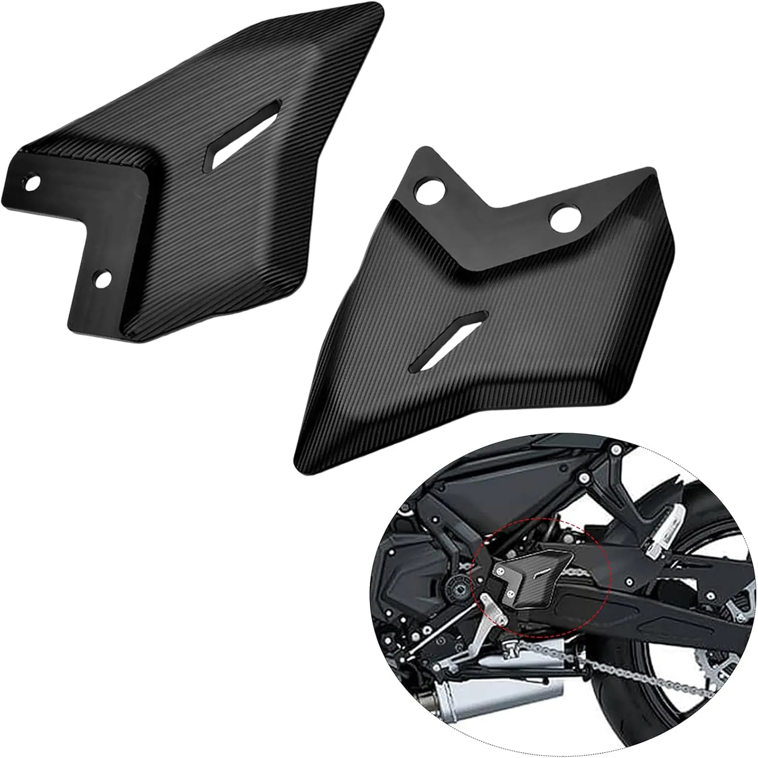 Motorcycle Accessories FootPeg Footrest Rear set Heel Plates Guard Protector compatible with Kawasaki NINJA650 Z650 NINJA 650 Z 650 Z650RS Z 650 RS 2018 19 20 21 22 2023 (black)