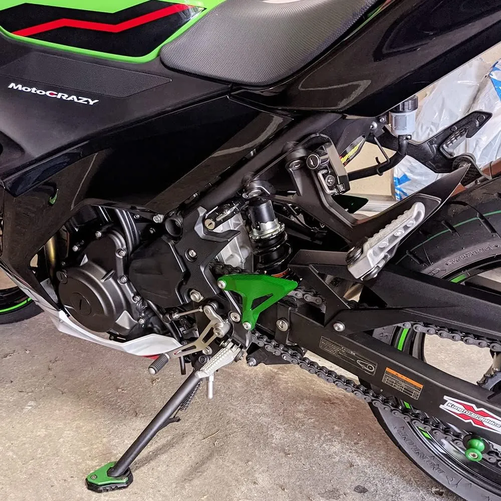 Motorcycle Accessories Rider Front Foot Peg Footrest Rear set Heel Plates Guard Protector (for Kawasaki Vehicle) NINJA400 Z400 NINJA 400 500 NINJA e-1 Z e-1 Z 7 HYBRID (Black)