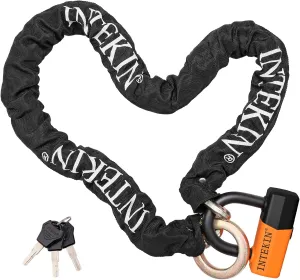 Motorcycle Chain Locks 5FT Motorcycle Lock 12mm Thick Bike Chain Lock Heavy Duty Chain Lock with 16mm/0.64inch Disc Lock for Motorcycles, Scooters, Gates and More, Orange