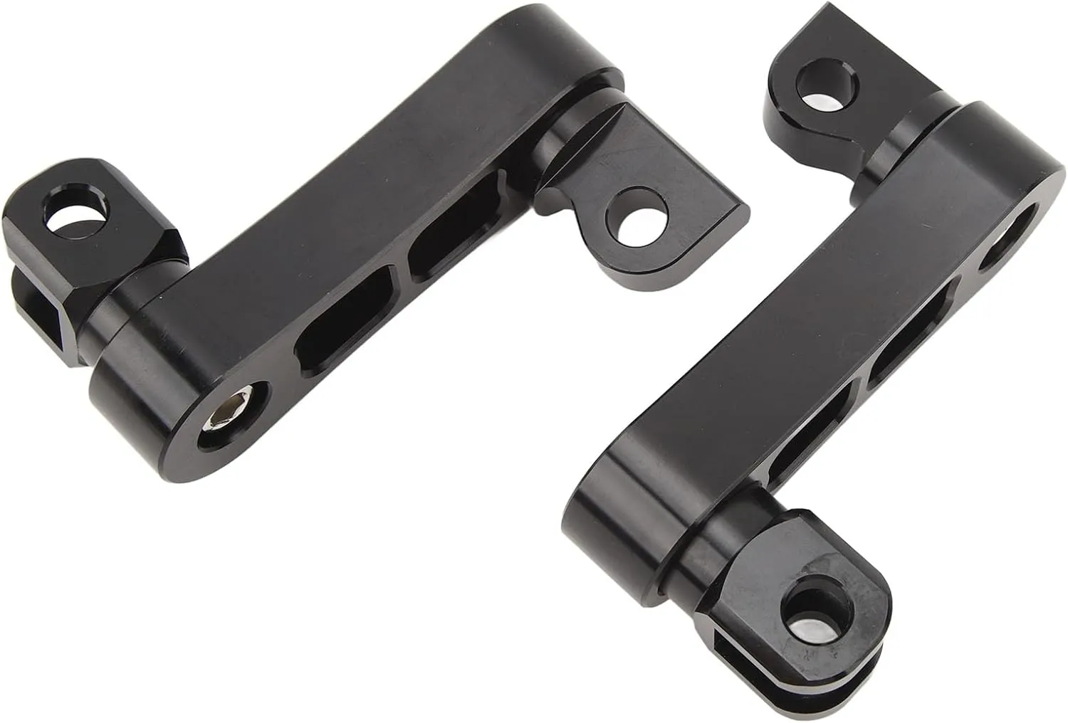 Motorcycle Foot Peg Highway Bracket 360° Adjustable Rugged Foot Peg Extension Bracket Aluminum Foot Peg Clamp Extensions Bracket for Touring (Black)