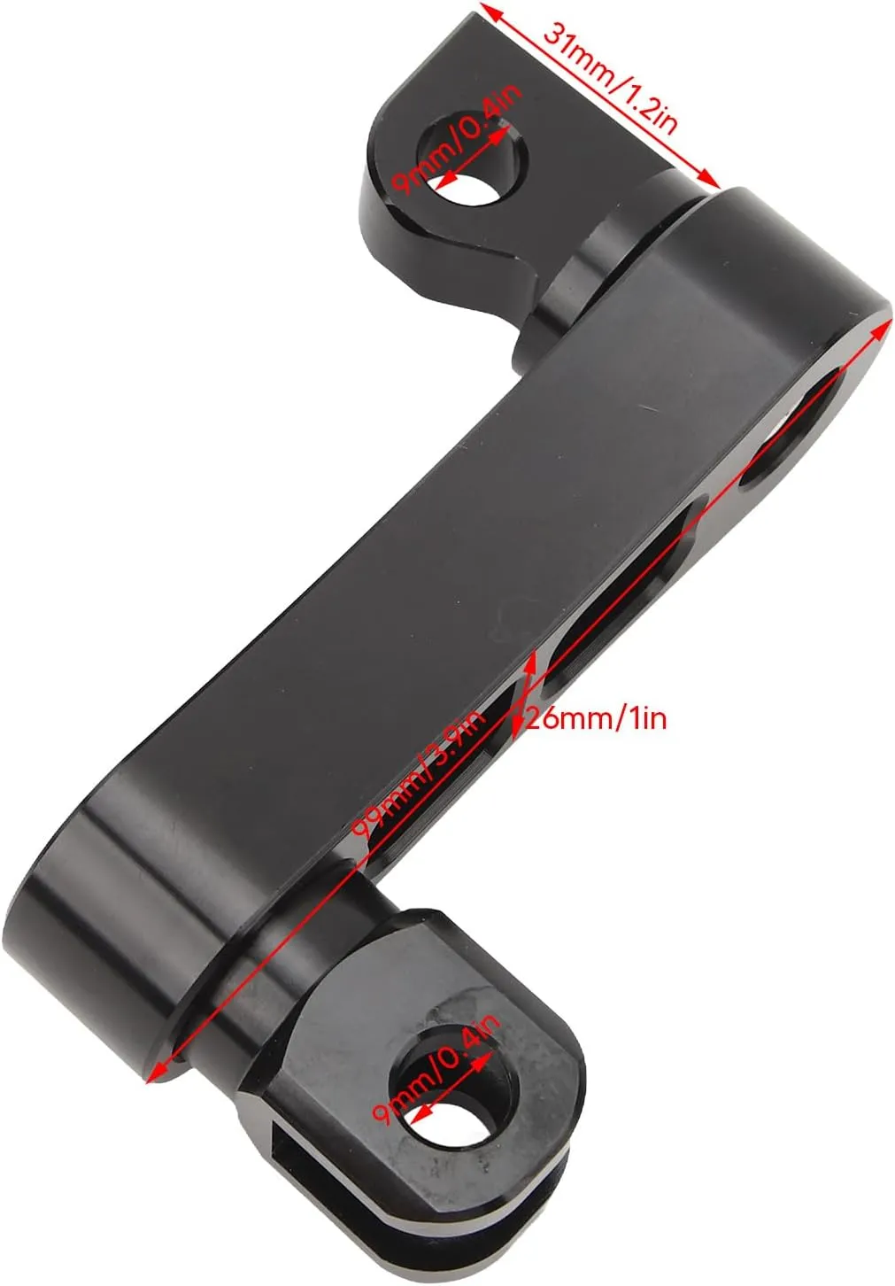 Motorcycle Foot Peg Highway Bracket 360° Adjustable Rugged Foot Peg Extension Bracket Aluminum Foot Peg Clamp Extensions Bracket for Touring (Black)