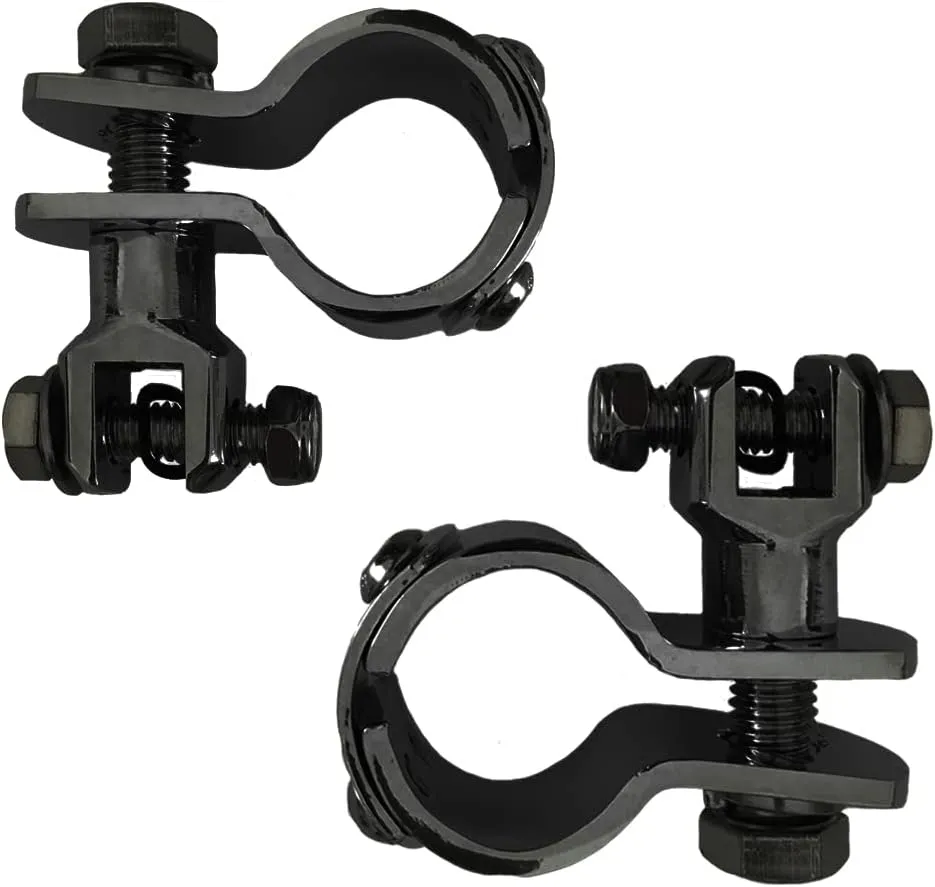 Motorcycle Footpegs 32mm Highway Crash Bar For Foot Peg Clamps Engine Guard Mounts Adapter For Fit Honda Suzuki Kawasaki Yamaha Harley Davidson, Black