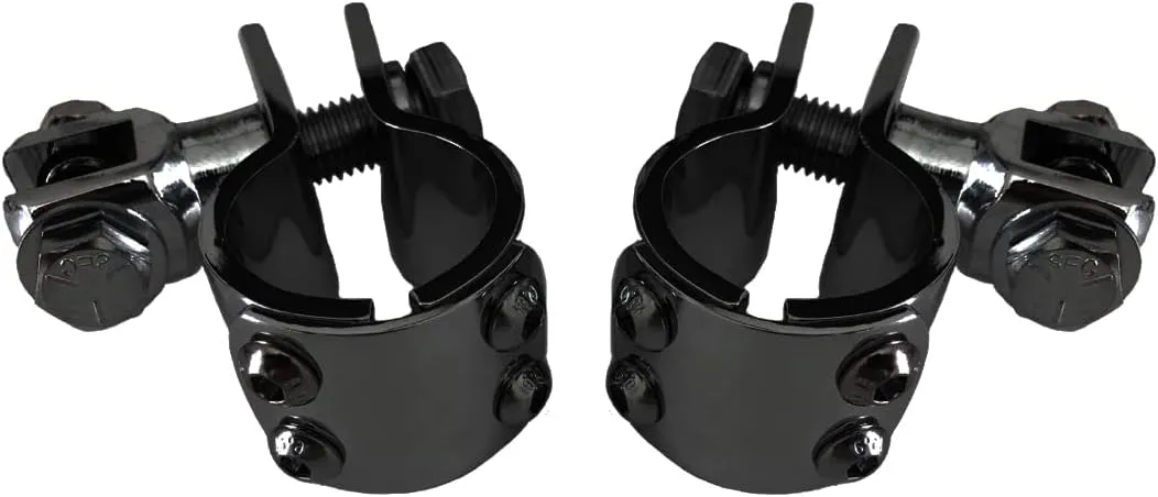 Motorcycle Footpegs 32mm Highway Crash Bar For Foot Peg Clamps Engine Guard Mounts Adapter For Fit Honda Suzuki Kawasaki Yamaha Harley Davidson, Black