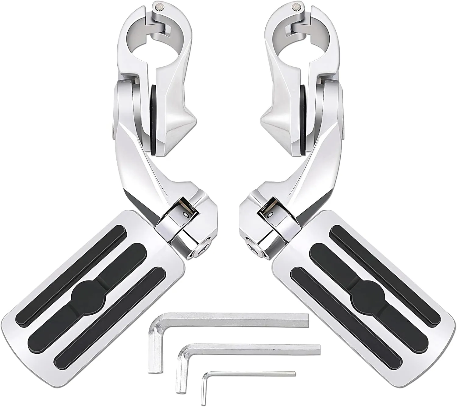 Motorcycle Highway Pegs Foot Rests fit 1.25" Engine Guard Parts Replacement for 1 1/4 Harley Davidson Road Glide, Electra Glide, Road King, Street Glide