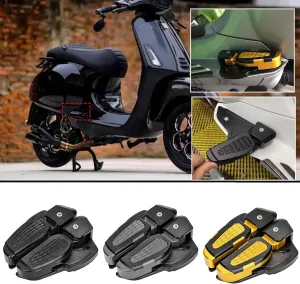 Motorcycle Rear Passenger Extension Foot Pad Footpegs Foldable Pedals Rests Footrest for Ves-pa Primavera 125/150 Sprint 125/150 2017 2018 2019 2020 2021 2022 (Black)
