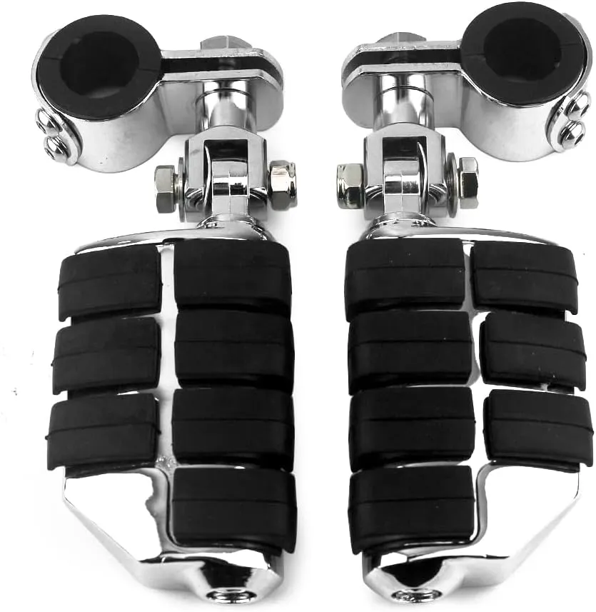 Motorcycle Universal Highway Pegs Foot Rests Fit Engine Guard Crash Bar 1-1/4" Or 1" Compatible with BMW Harley davidson Yamaha Honda