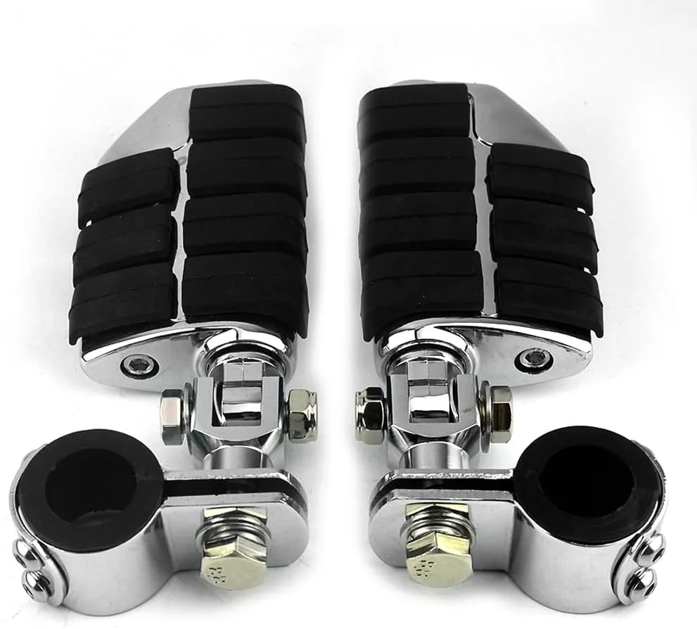 Motorcycle Universal Highway Pegs Foot Rests Fit Engine Guard Crash Bar 1-1/4" Or 1" Compatible with BMW Harley davidson Yamaha Honda