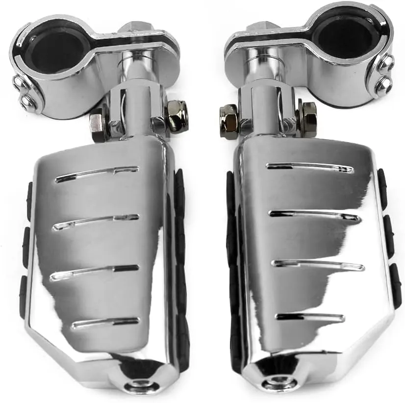 Motorcycle Universal Highway Pegs Foot Rests Fit Engine Guard Crash Bar 1-1/4" Or 1" Compatible with BMW Harley davidson Yamaha Honda