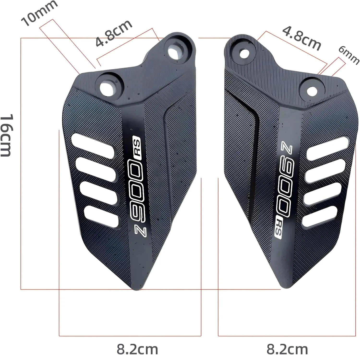 Motorcycle Wing Cover Footrest Heel Guards Aluminum Foot Peg Protector Plate Compatible With Kawasaki Z900RS 2017-2023 Z900 2017-2023 (BLACK)