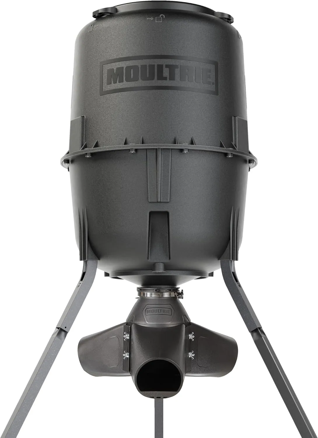 Moultrie 250 lb. Gravity Deer Feeder - Tripod Game Feeder - Easy Conversion Adapter - Protein Pellet Ready - Rugged No-Power Setup for Deer Management