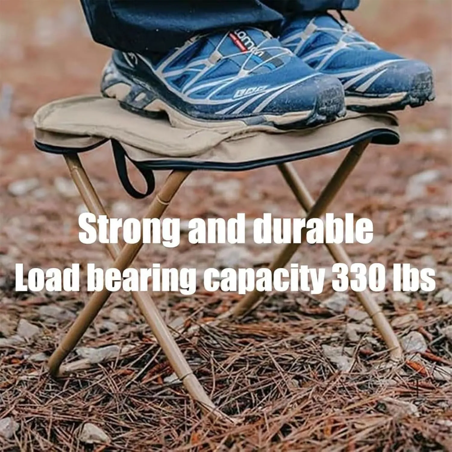 Mountaineering and Hiking Portable Stool, 2025 New Collapsible Stool, 330 Lbs Capacitys, Lightweight, Outdoor Seat for Camping, Traveling, Fishing (black2)