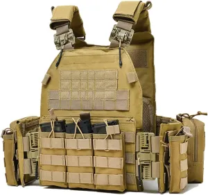 MOZETO Tactical Military Airsoft Weighted Quick Release Adjustable Modular Vest