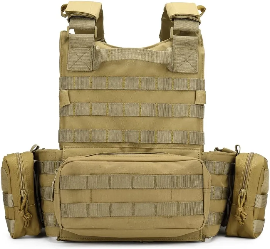 MOZETO Tactical Military Airsoft Weighted Quick Release Adjustable Modular Vest