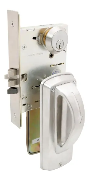 MRX-A-05-RHR Mortise Lock with Ligature Resistant Arch Trim, Grade 1, Classroom Function, Right Hand Reverse, Satin Stainless Steel