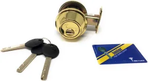 Mul-T-Lock Cronus High Security Grade 2 Single Cylinder Dead-Bolt w/Thumb Turn 2-3/8 or 2-3/4 Adjustable Backset for Commercial and Residential Metal Or Wood Doors (Brigh Brass)