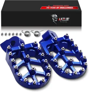 MZS Dirt Bike Foot Pegs, CNC Motocross Footpeg MX Footrest Rest Pedal Blue Compatible with YZ65 YZ85 YZ125 YZ250 YZ250F YZ125X YZ250X YZ426F YZ450F YZ450FX YZ250FX WR250F WR450F