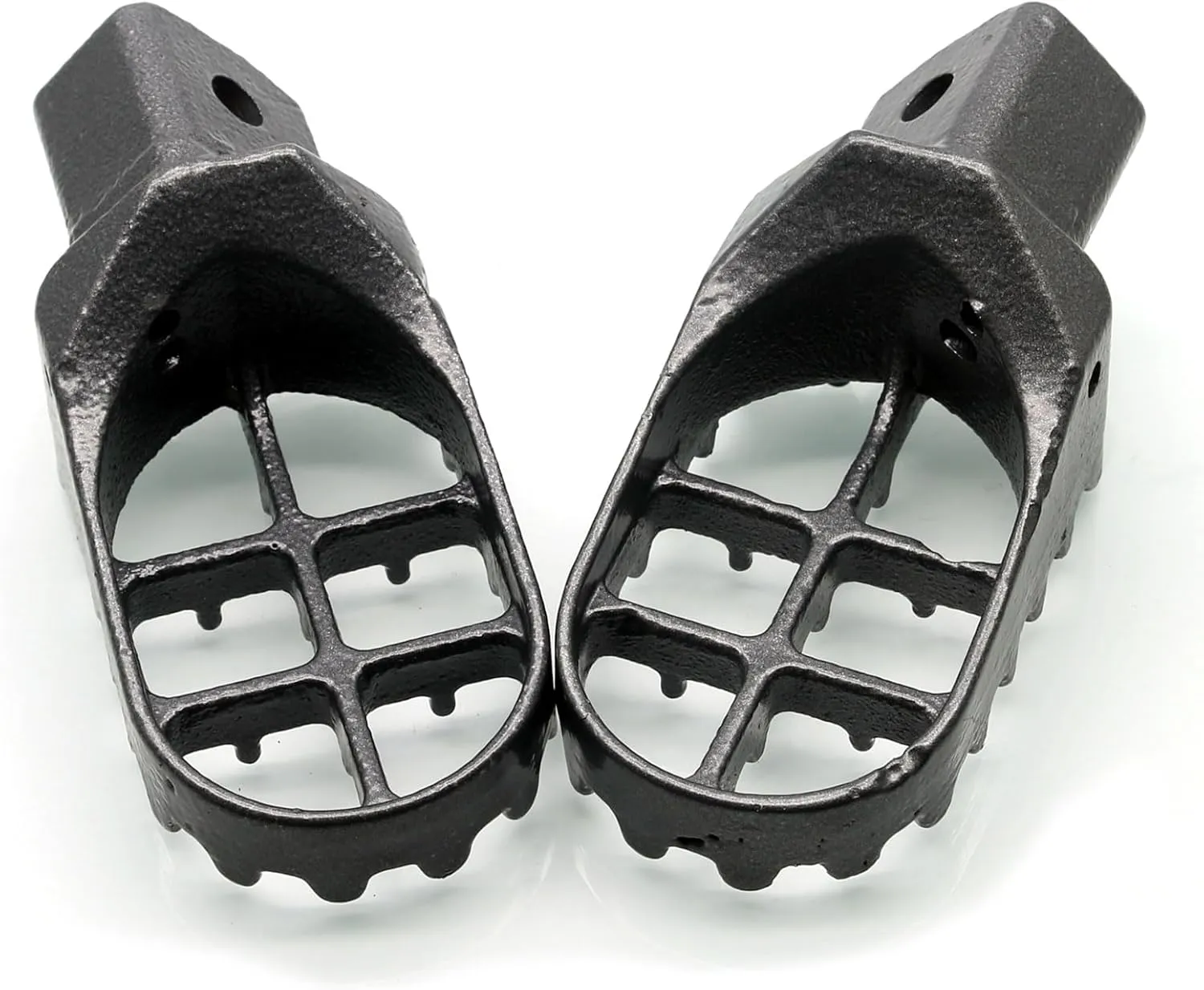 MZS Dirt Bike Foot Pegs, Heavy Duty Motocross Footpeg MX Footrest Rest Pedal Alloy Steel Gray Compatible with TW200 1987-2020 / TTR90 2000-2003 / PW50 1981-2019 / PW80 1983-2017