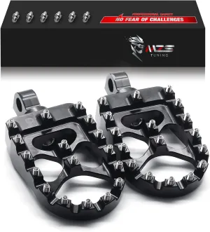 MZS Motorcycle Foot Pegs, Aluminum 360 Degree Adjustable MX Cruiser Footpegs Footrest Wide Rest Pedal Compatible with Dyna 93-17 / Fatboy 90-17 / Iron 883 09-17 / Sportster 00-17 / Street Bob 07-17