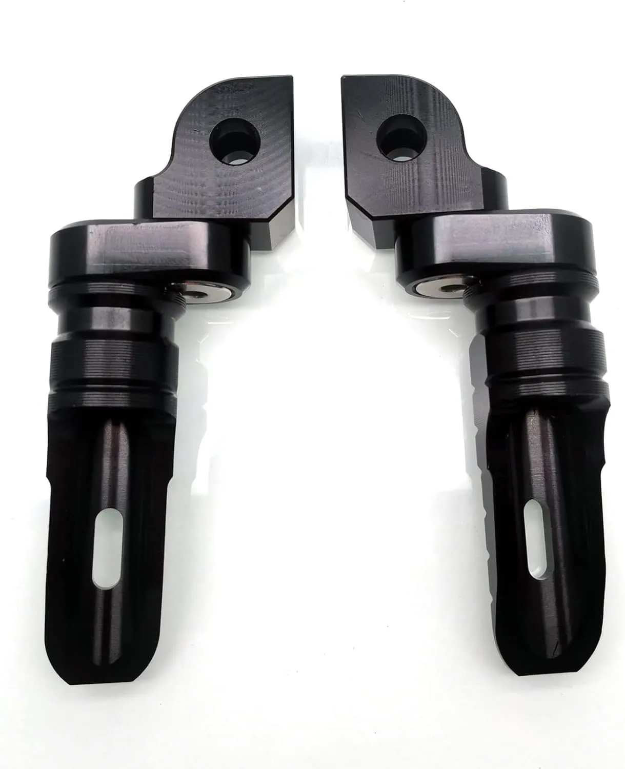 MZS Motorcycle Foot Pegs, Front Rider Footpegs Footrest Rest Pedal Adjustable Aluminum Black Compatible with GROM Monkey CBR 600 F2 F3 F4 F4I CBR600RR CBR1000RR VFR800 CB1100