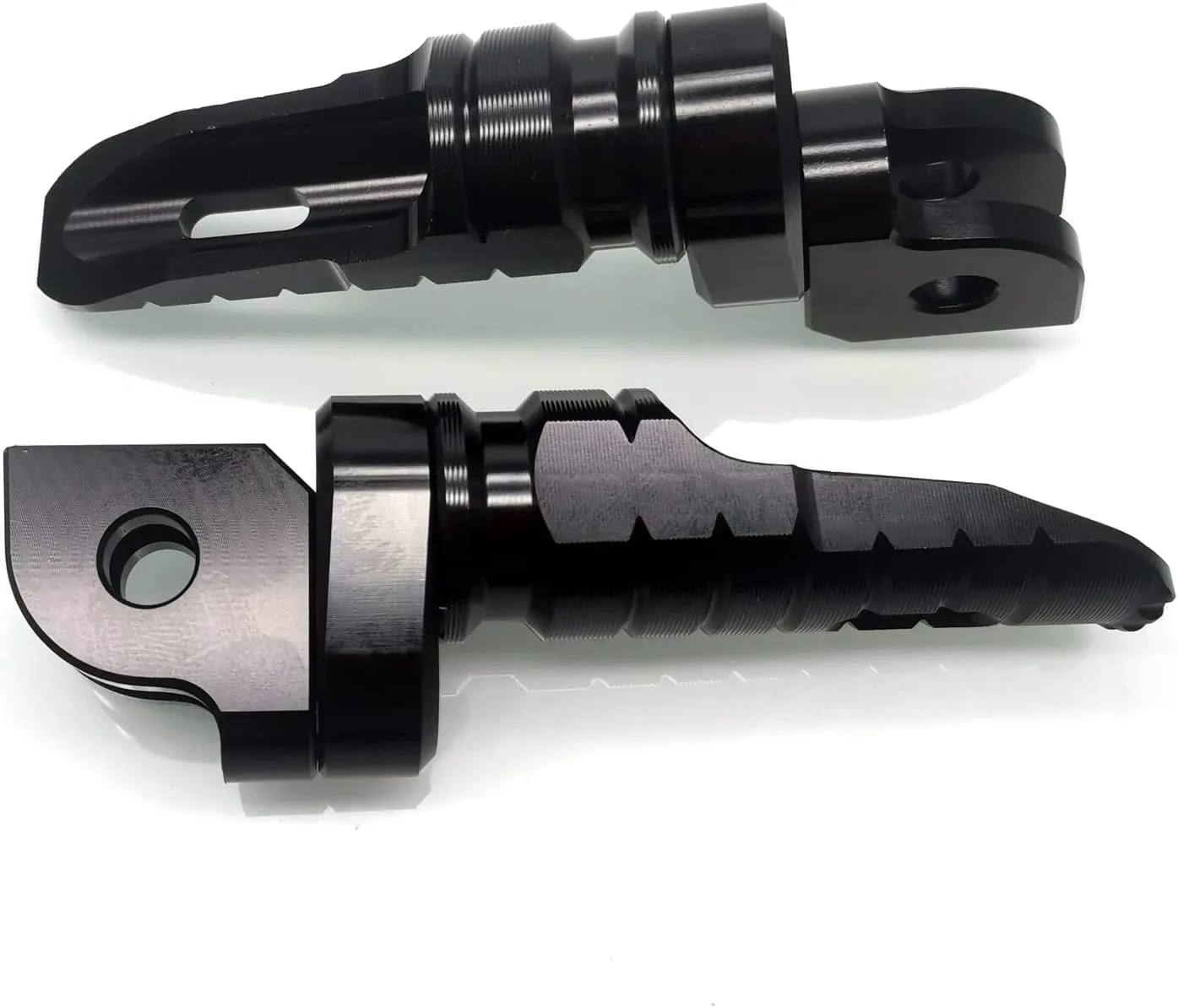 MZS Motorcycle Foot Pegs, Front Rider Footpegs Footrest Rest Pedal Adjustable Aluminum Black Compatible with GROM Monkey CBR 600 F2 F3 F4 F4I CBR600RR CBR1000RR VFR800 CB1100