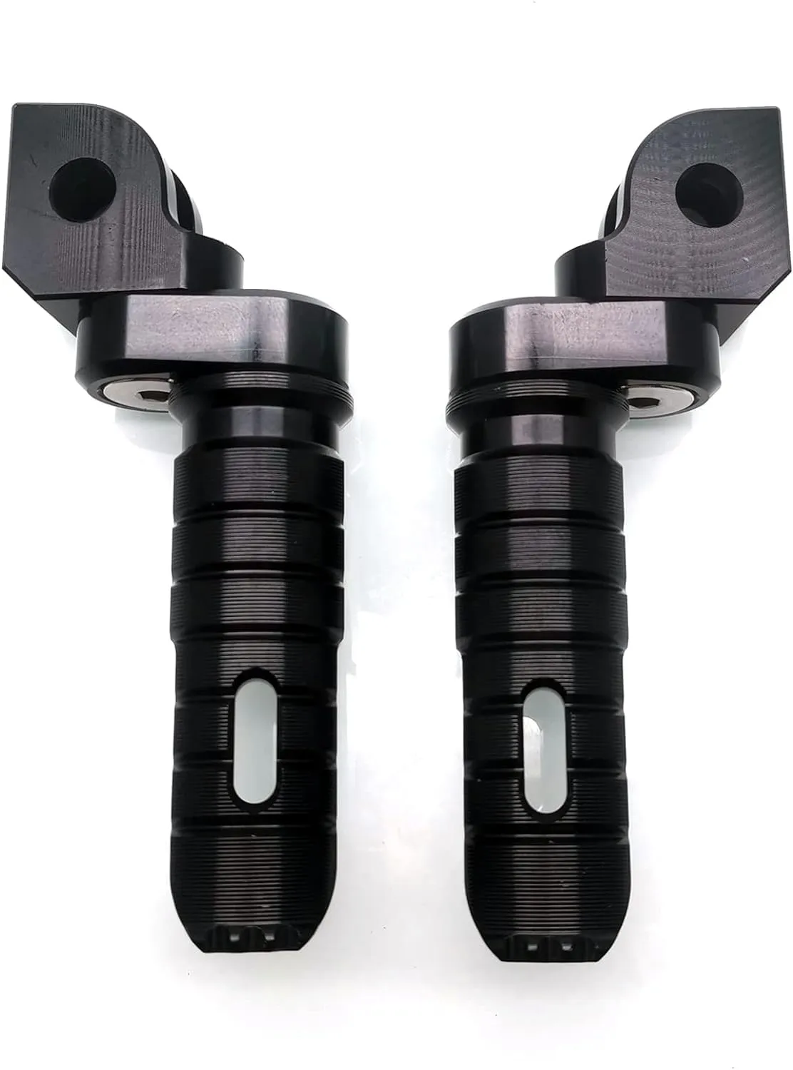 MZS Motorcycle Foot Pegs, Front Rider Footpegs Footrest Rest Pedal Adjustable Aluminum Black Compatible with GROM Monkey CBR 600 F2 F3 F4 F4I CBR600RR CBR1000RR VFR800 CB1100