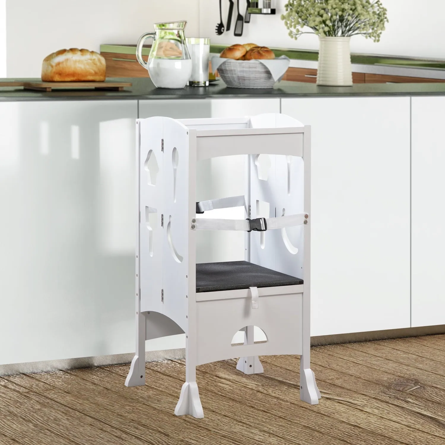 Naomi Home Kids I'm a Big Helper, Counter Stool for Kids, White
