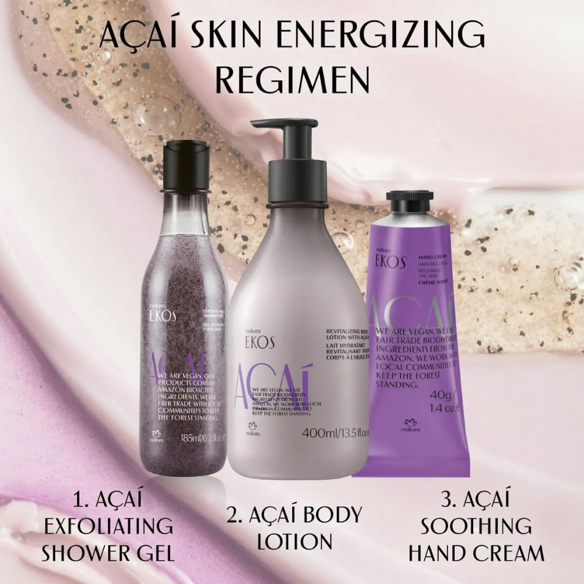 natura - Ekos Açaí Revitalizing Body Lotion Refill - Vegan Skin Care - 24 Hours of Soft Skin - Improves Skin Elasticity - Acai Oil - Brazilian Beauty Secrets - Body Care - 13.5 fl oz (400ml)