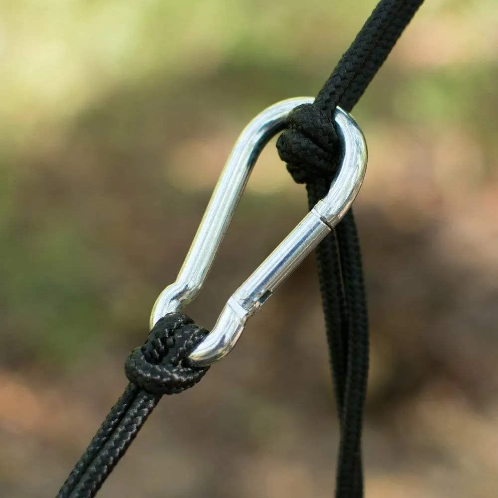 Neolite Double Camping Hammock - Lightweight Portable Nylon Parachute Hammock for Backpacking, Travel, Beach, Yard. Hammock Straps & Steel Carabiners Included (Blue/Navy)