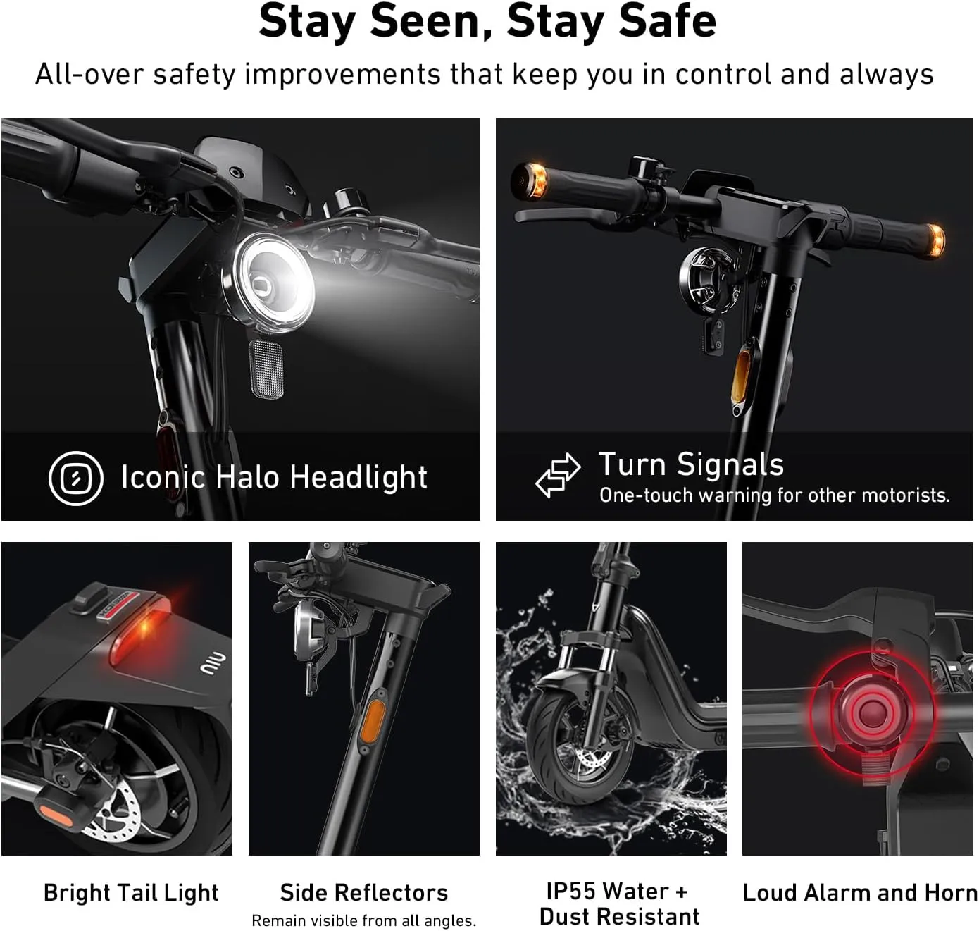 NIU Electric Scooter for Adults - NIU E-Scooter for Commute 600W-900W Max Power. 18-41 Miles Long Range, 17.4-23.6 MPH Portable & Folding, UL Certified