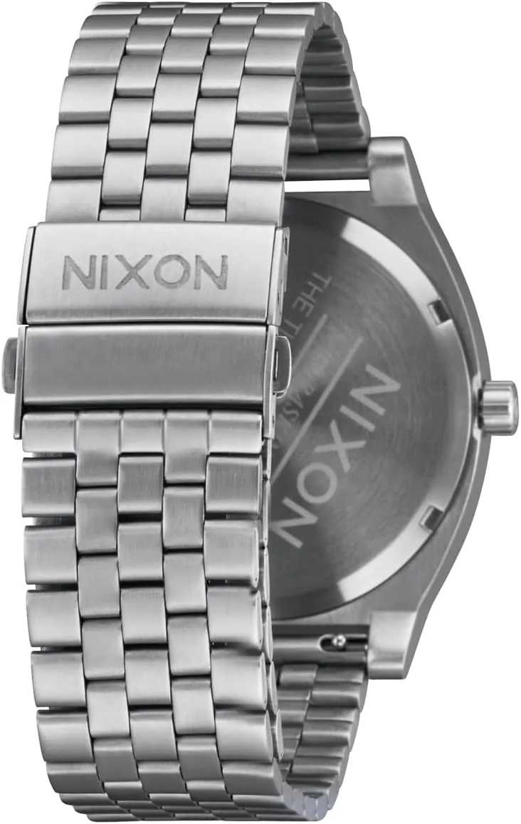 NIXON Time Teller Solar A1369-100m Water Resistant Men's Analog Solar Powered Fashion Watch (40.5mm Watch Face, 20mm 5 Link Stainless Steel Band)