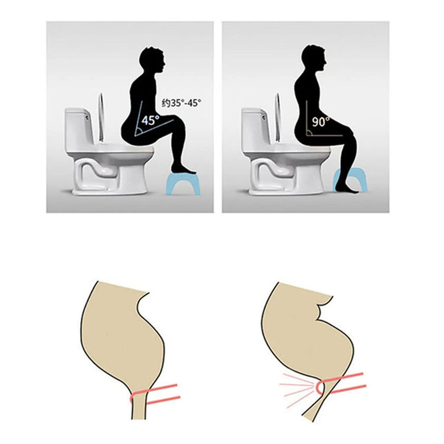 Non-Slip Squat Plastic Folding Color Toilet High-tech White - Fast shipping Stool